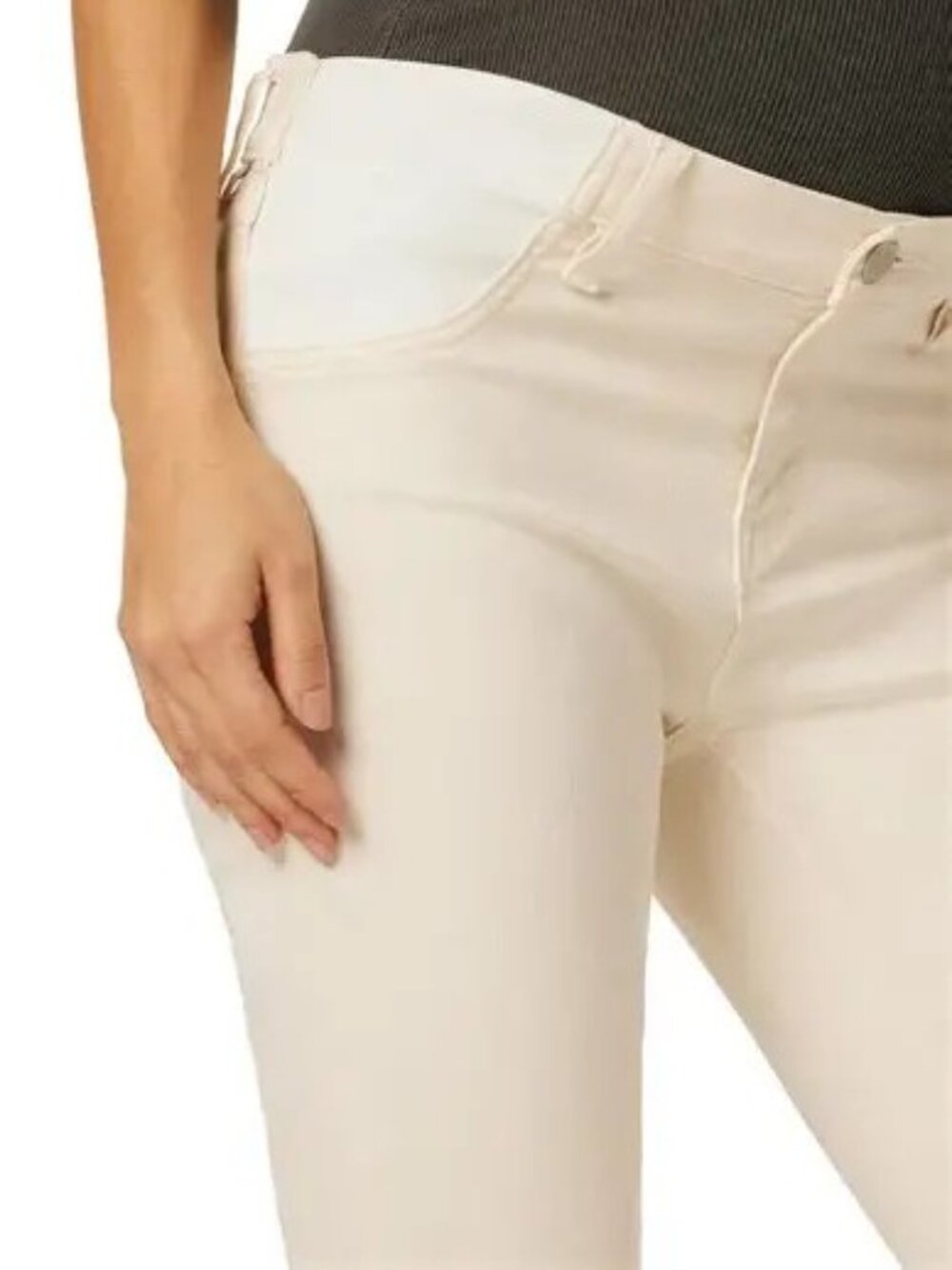 Hudson Lana ET2 Maternity Jeans Size 28 Ivory Ecru Slim Straight Stretch Denim